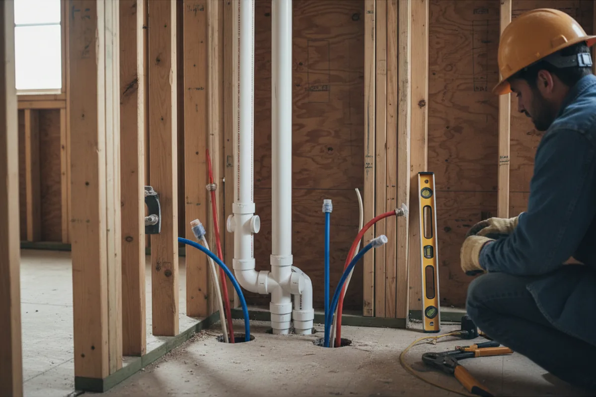 Drain and supply rough-in during Drain Cleaning in Mentor